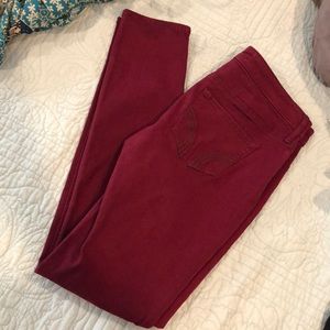 hollister burgundy jeans- super skinny